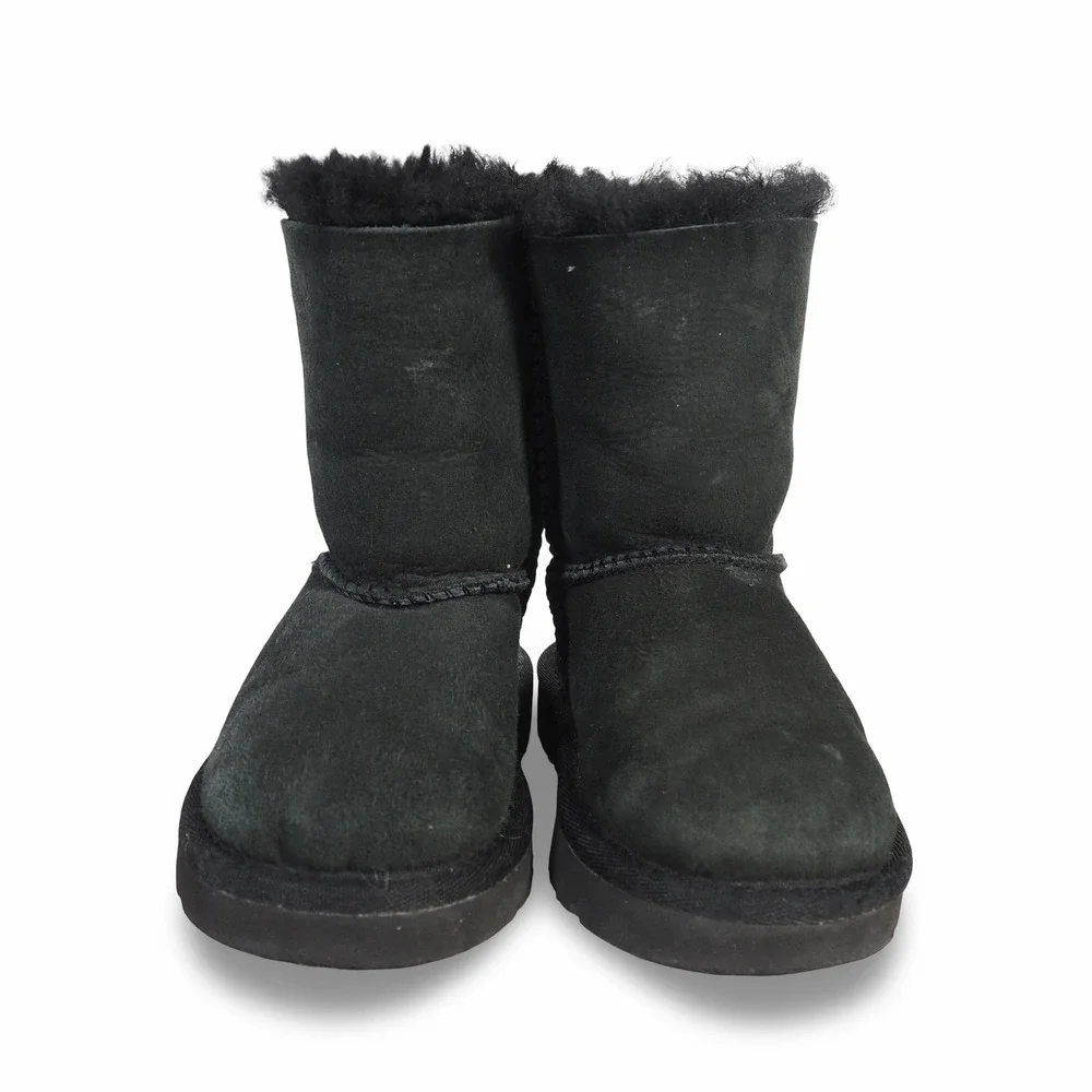 UGG Bailey Bow II‎ Suede Boots 3280T Black Toddler 6 UK 5 EU 22.5
